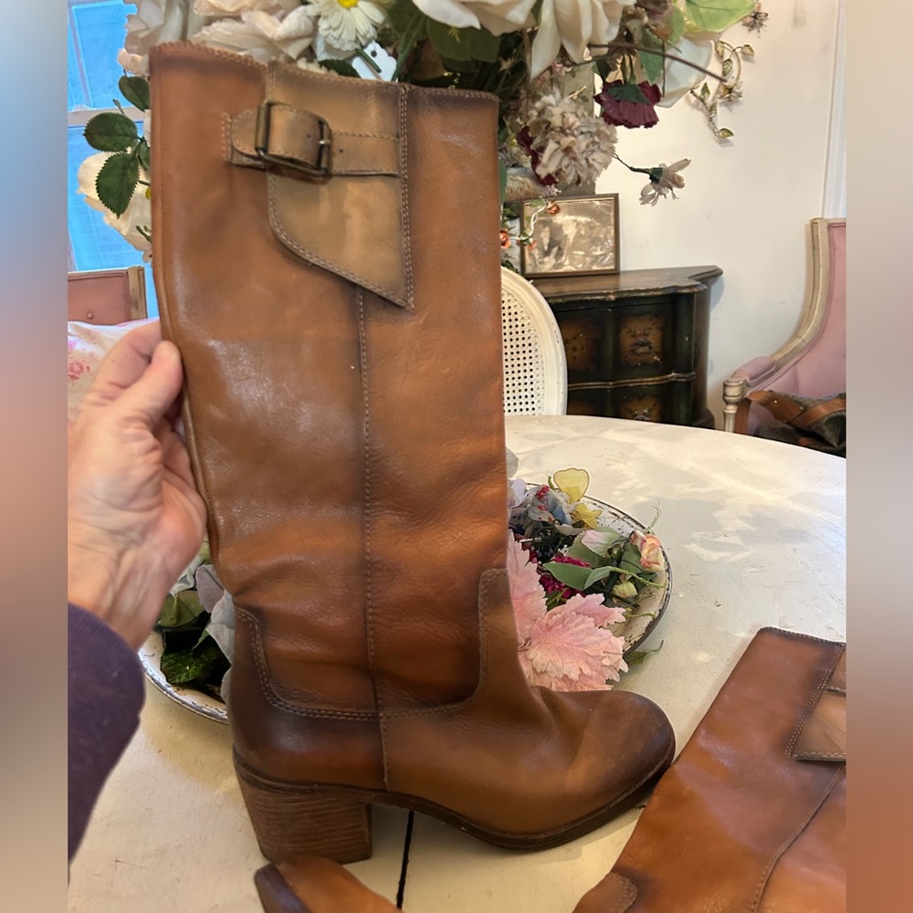 Brown Leather Knee-High Boots Lucky Brand
